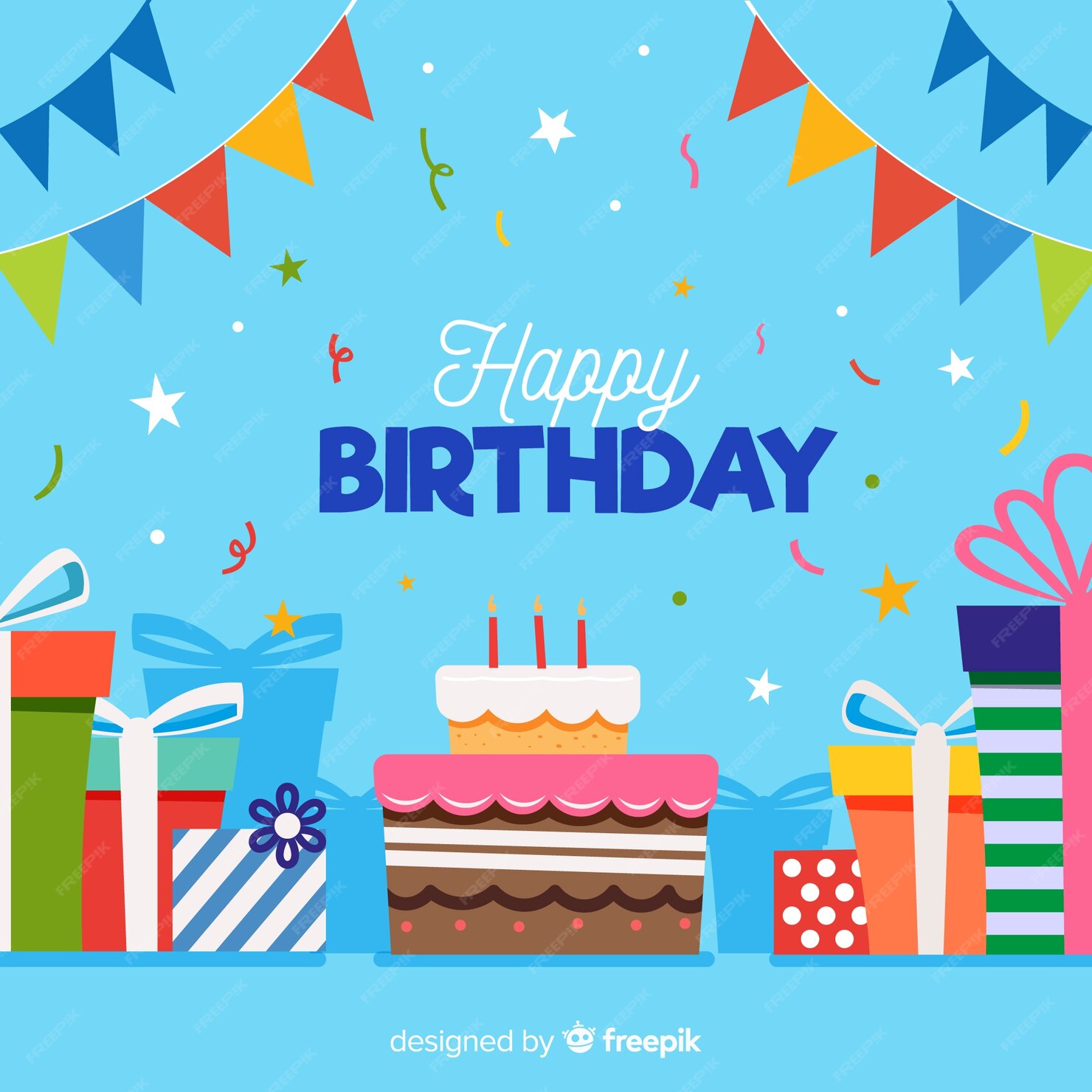 Free Vector | Flat birthday background