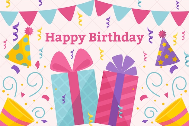 Free vector flat birthday background