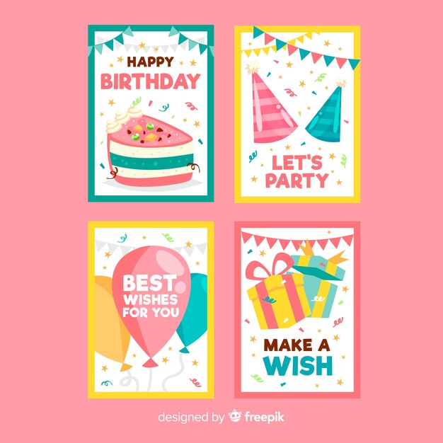 Flat birthday card collection