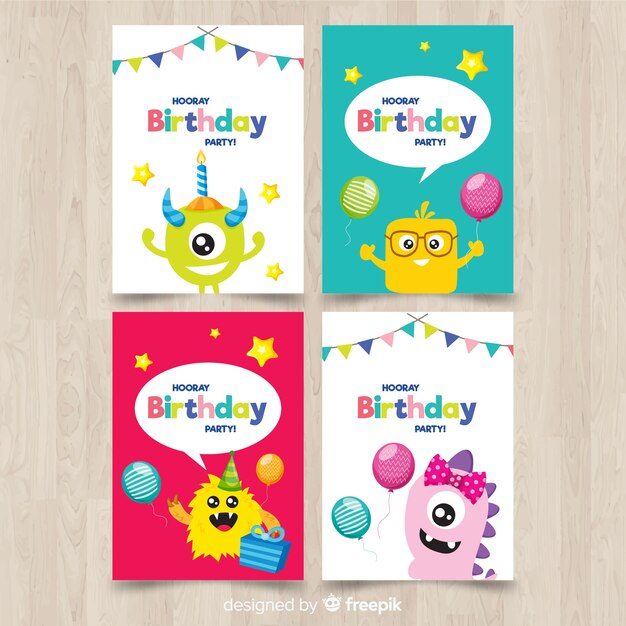 Flat birthday card collection