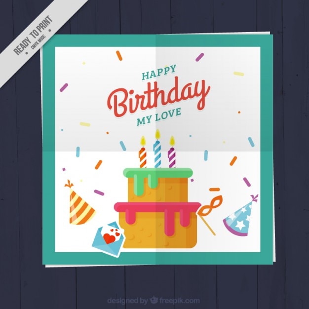 Flat birthday card