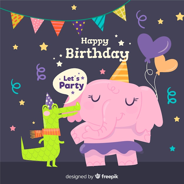 Free vector flat birthday children background