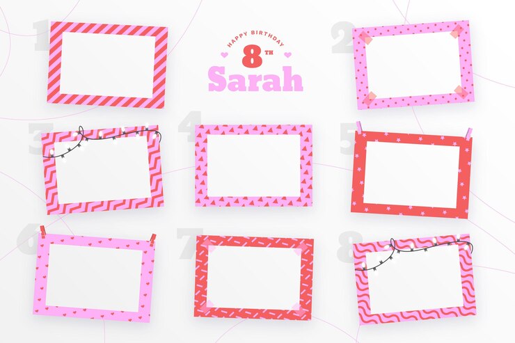 Free Vector flat birthday collage frame collection