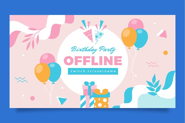 Free vector flat birthday design template