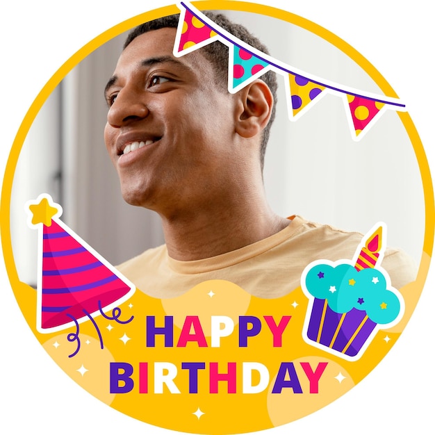 Free vector flat birthday facebook frame