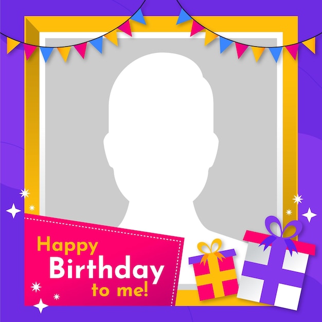 Flat Birthday Facebook Frame