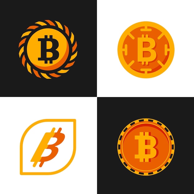 Flat bitcoin logo collection