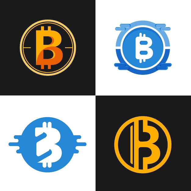 Free vector flat bitcoin logo collection