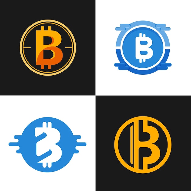 Flat bitcoin logo collection