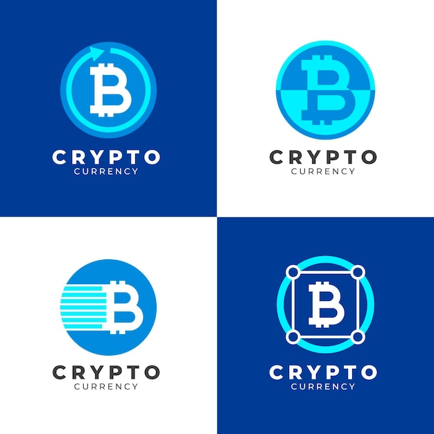 Free vector flat bitcoin logos pack