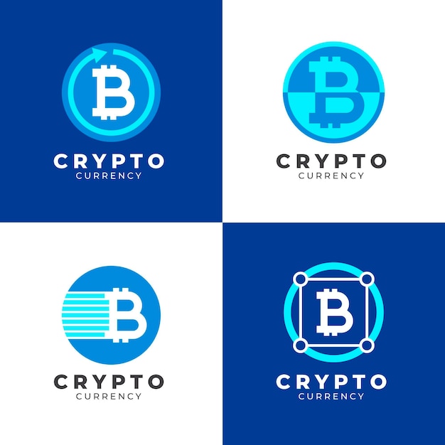 Flat bitcoin logos pack