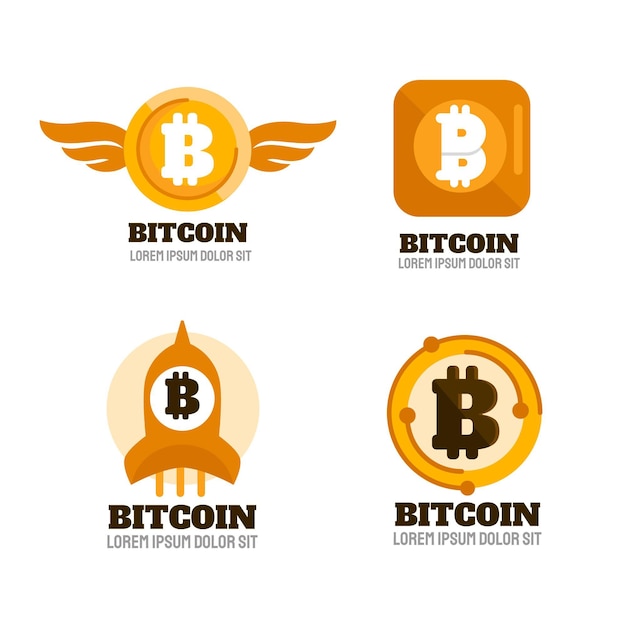 Free vector flat bitcoin logos pack