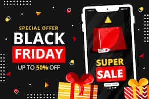 Free vector flat black friday background