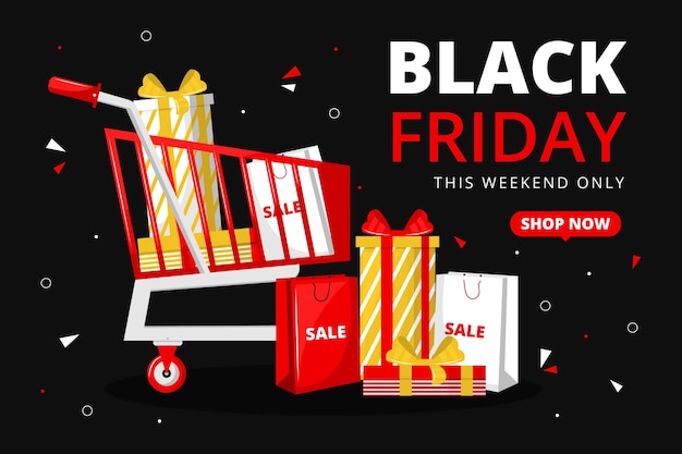 Flat black friday background