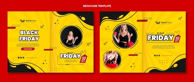 Free vector flat black friday brochure template