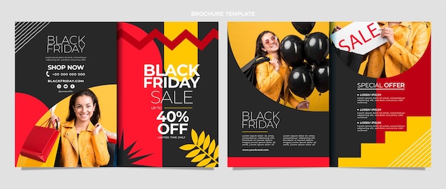 Flat black friday brochure template