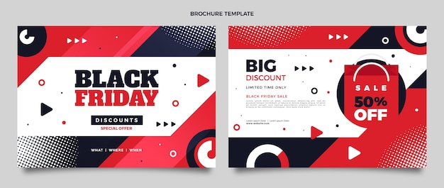 Vettore gratuito modello di brochure flat black friday