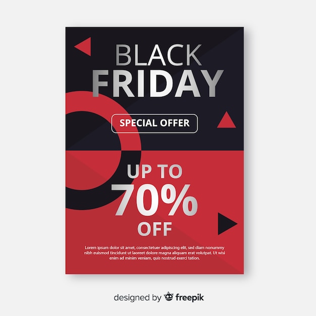 Flat black friday flyer template