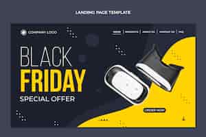 Free vector flat black friday landing page template