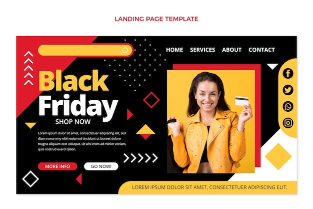 Flat black friday landing page template