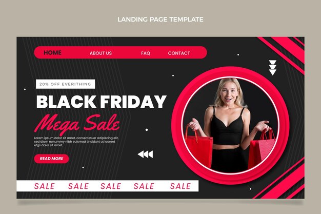 Flat black friday landing page template