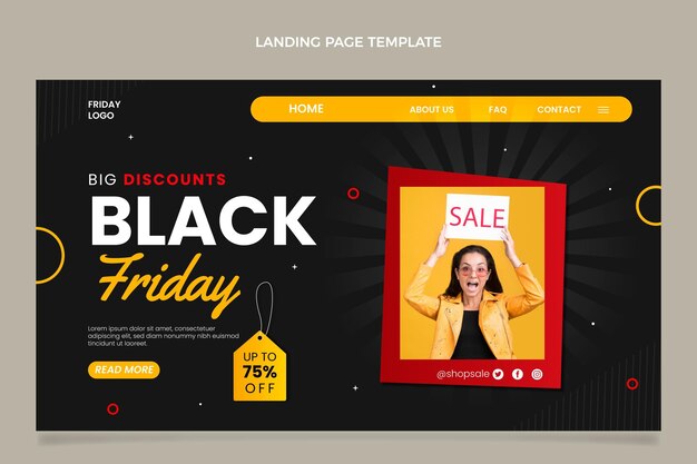 Flat black friday landing page template