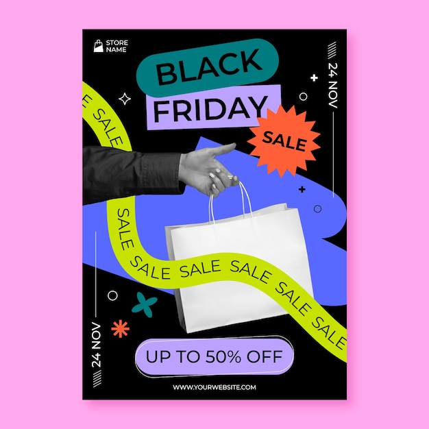 Free vector flat black friday poster set