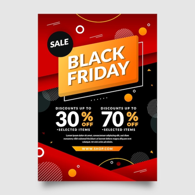 Flat black friday poster template Free Vector
