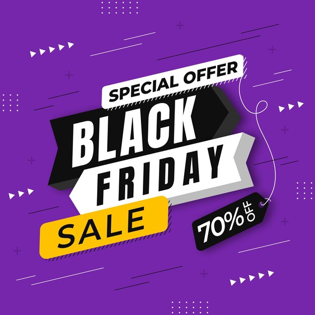 Flat black friday sale background