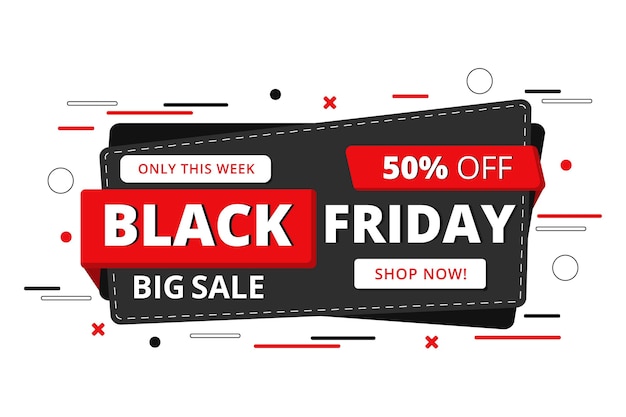 Free vector flat black friday sale background