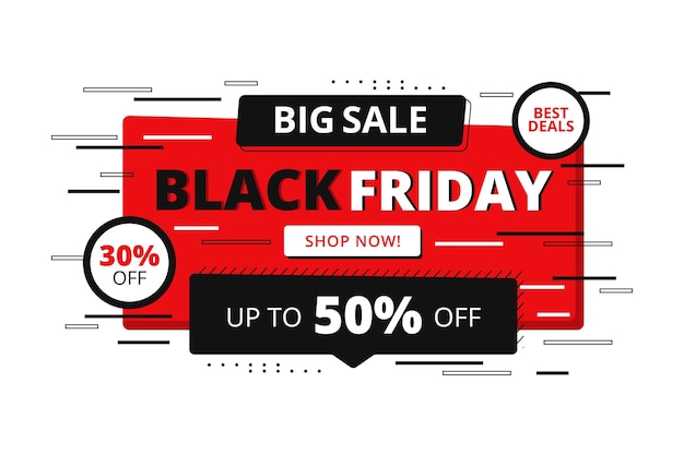 Free vector flat black friday sale background