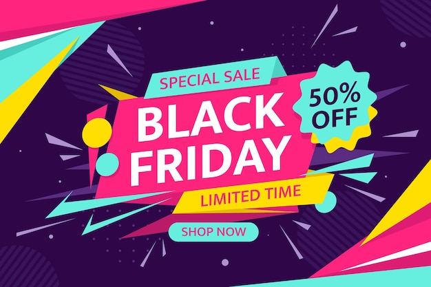 Flat black friday sale background