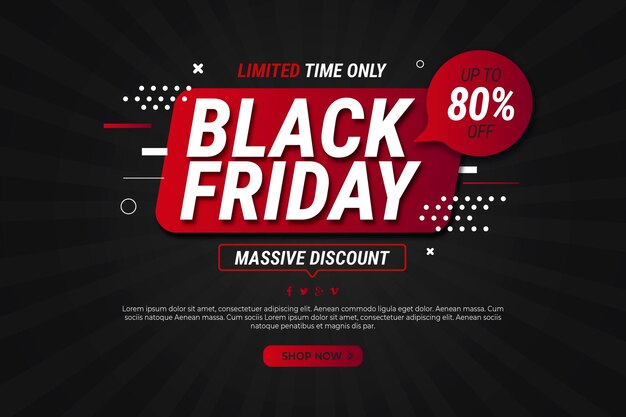 Flat black friday sale background