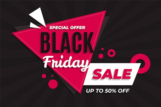 Flat black friday sale background