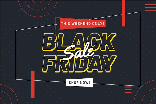 Flat black friday sale background