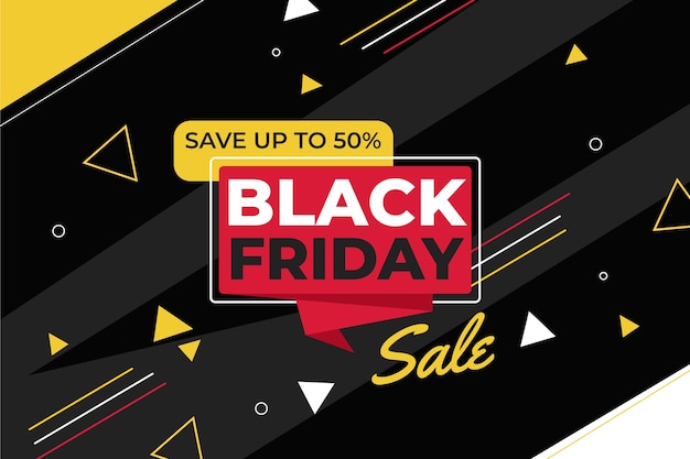 Flat black friday sale background