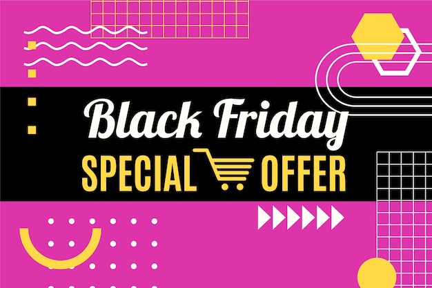 Free vector flat black friday sale background
