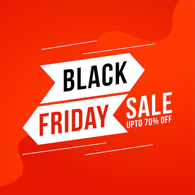 Flat black friday sale red arrow background