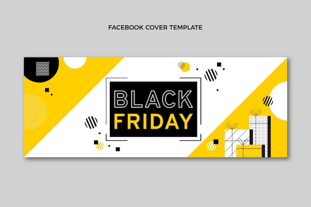 Free vector flat black friday social media cover template