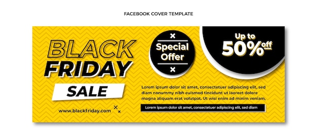 Flat black friday social media cover template