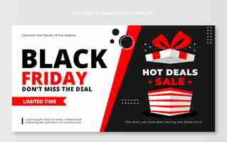 Free vector flat black friday social media post template