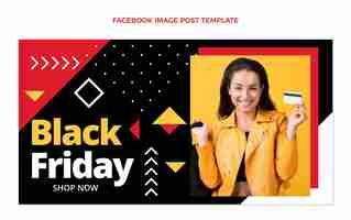 Free vector flat black friday social media post template