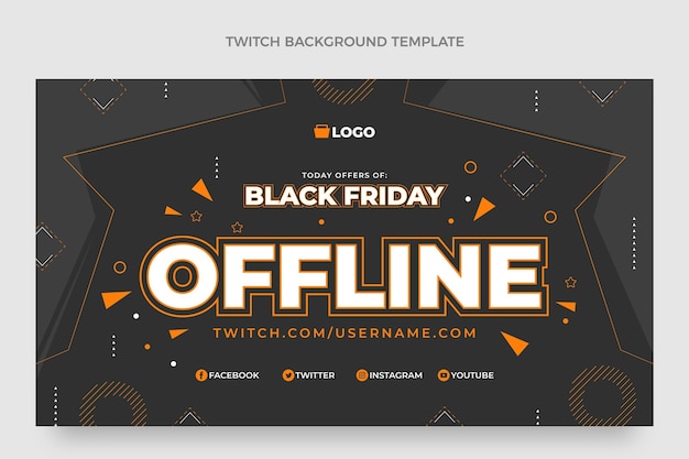 Flat black friday twitch background