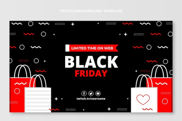 Flat black friday twitch background