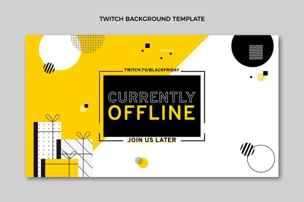 Flat black friday twitch background