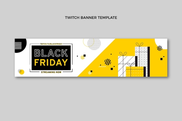 Flat black friday twitch banner