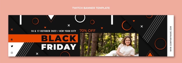 Flat black friday twitch banner