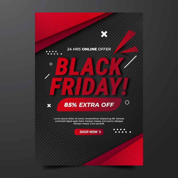 Flat black friday vertical poster template