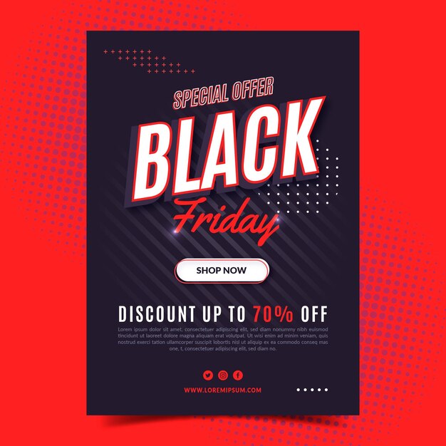 flat black friday vertical poster template