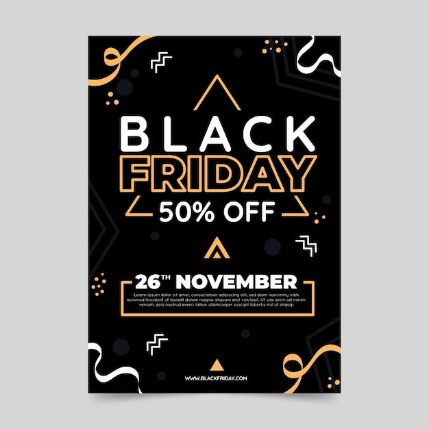 Flat black friday vertical poster template